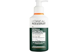 ‎L'ORÉAL MEN EXPERT L'Oréal Men Expert Anti-Pickel Gesichtsreinigung für Männer, Waschgel für unreine & zu Akne neigende Haut, Herren Cleanser für das Gesicht mit 2% Salicylsäure & Niacinamide, Derma Control, 1 x 260 ml