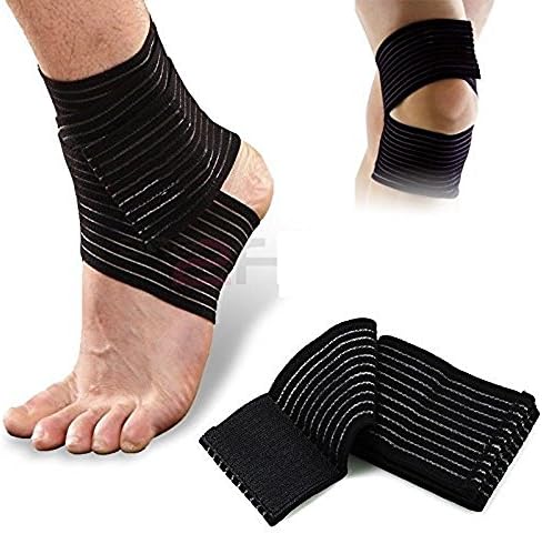 Topteck Outdoor Sports Elastic Ankle Foot Compression Wrap Strap Support Bandage Brace Protective Gear Guard
