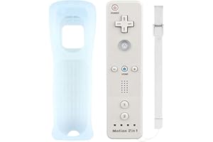 FONCBIEN Mandos a Distancia para Wii , Mando a Distancia De Repuesto con Funda De Silicona y Correa Incorporado Acelerador para La Muñeca para Wii y Wii U
