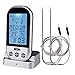 Produktbild Wireless Barbecue Grill Thermometer ,SGODDE Thermometer mit großem LCD-Display,Zwei Edelstahlsonde, Digital Zeitmesser Grillthermometer,Bratenthermometer,Ofenthermometer mit Timer für BBQ Kochen, Grill, Ofen, Fleisch, Indoor / Outdoor-Grill Silber