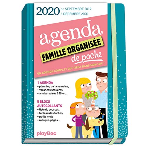 Télécharger Agenda de poche de la famille organisée 2020 - Bleu (de sept 2019 à décembre 2020): S'organiser n Livre eBook France