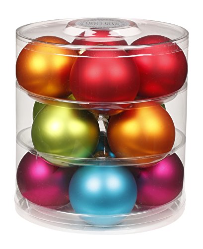 12 Christbaumkugeln GLAS 75mm // Weihnachtskugeln Baumkugeln Baumschmuck Weihnachtsdeko Kugeln Glaskugeln Dose, Farbe:Mille-Fiori ( bunt )