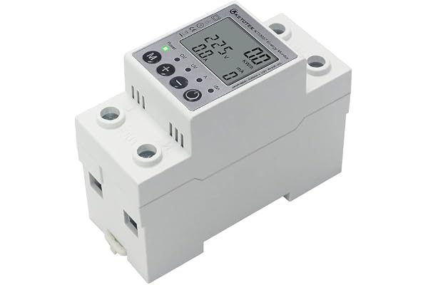 KETOTEK Compteur électrique Monophasé AC 63A 220V Compteur D'énergie Numérique Rail DIN Mesure Consommation Electrique 1 Phasé KWh Voltmètre Ampèremètre