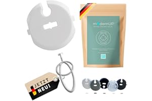 Steckdosen Kindersicherung steckbar Weiß (15x) - ohne Kleben, mit Schlüssel zur einfachen Herausnahme - Steckdosen-schutz, Kinder-Sicherung-Steckdose, Baby Sicherheit, Kinderschutz ToGo modernUP