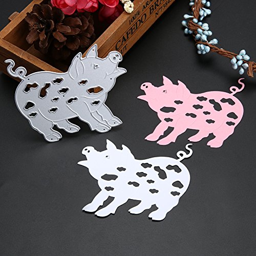 Amazingdeal365 Schweinebaby Metall Form Schablonen Schneiden DIY Dekor Sammelalbum Karten Buchzeichen Lesezeichen als Geschenk für Freunde Geburtstag Kinder,Kindergarten Hobby Schule Handarbeit Unterricht usw. Ein tolles Geschenk! - 3