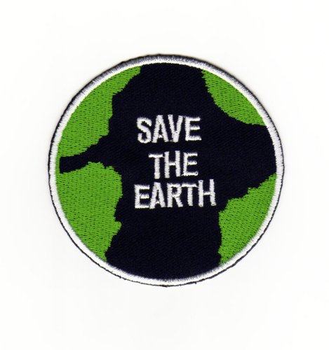 Aufnäher Bügelbild Aufbügler Iron on Patches Applikation Save the Earth Umweltschutz