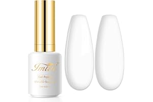 Imtiti Vernis Semi Permanent Blanc, 15ml Blanc Pur Vernis Gel UV Semi Permanent UV Led Soak Off Gel Nail Polish French Vernis À Ongles Gels Semi-Permanents DIY Nail Art Kit De Démarrage