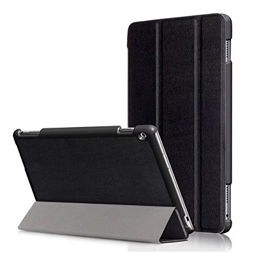 Skytar Etui für Huawei MediaPad M3 Lite 10,Huawei M3 Lite 10 Zoll tablethülle - PU Leder Flip Cover Smart Case Stand Hülle für Huawei MediaPad M3 Lite 10 LTE / WiFi (10,1 Zoll) 2017 Release Tablet-PC Schutzhülle Tasche,*Schwarz