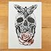 COKOHAPPY Large Temporary Tattoo , Skull Butterfly Rose for Lady Women