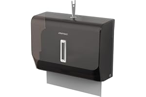 interhasa! Commercial Paper Towel Dispenser Wall Mounted C-fold Hand Towel Dispenser Kitchen Bathroom Restaurants (Black)