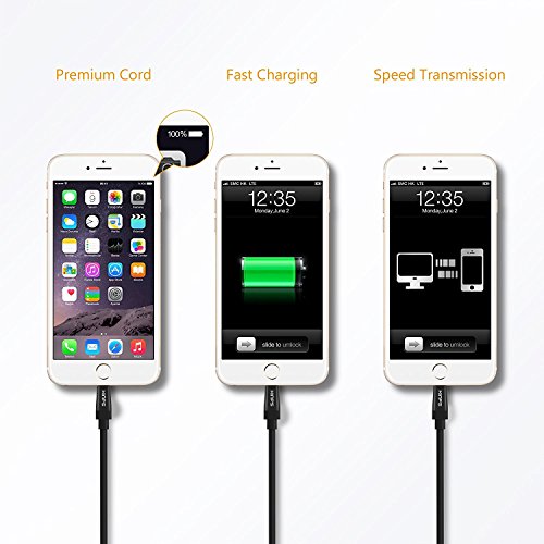 iPhone 5 Kabel, Kinps [Apple MFi Zertifiziert] 3m Extralang Lightning Kabel Ladekabel Datenkabel für iPhone 6/ 6s / 6 Plus / 6s Plus / 5s / 5c / 5,iPad mini, iPad Air / iPad Air 2 (Schwarz) - 7