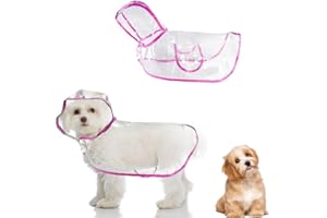 SSyang Imperméable et Coupe-Vent pour Animaux de Compagnie, pour Chien avec Capuche Imperméable Transparent pour Chien Poncho, Imperméable à Capuche Transparent pour Chiots pour Chiens (Rose,M)