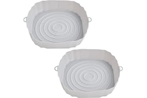 Xzeemo Zestaw 2 garnków silikonowych do frytownic na gorące powietrze, silikonowa blacha do pieczenia 20 cm, do piekarnika, kuchenki mikrofalowej, do pieczenia ciasta, gotowania na parze itp.