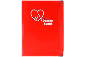 Color Pop® Etui santé - Fabrication française - Ordonnances/Carte Vitale/Carte mutuelle/Feuilles maladie - 15,8 x 11,7 x 0,4 cm (Rouge)
