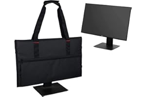 iFCOW Bolsa de Transporte para Ordenador de Escritorio, portátil de 24 Pulgadas Bolsa de Almacenamiento para Monitor protección contra el Polvo con asa Correa Negro Casual