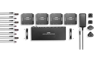 LINDY 38155 70 m Cat.6 4-portowy rozdzielacz HDMI i IR łącznie z Loop Out, 4K 30 Hz, Loop Out, kaskadowanie, automatyczne zarządzanie EDID, PoC, system dystrybucji wideo, 3840 x 2160@30 Hz, HD Audio 7.1