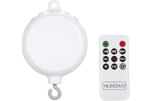 Funien Juguete de la cama de la cuna,Cuna giratoria para bebés Juguete de cama Musical Móvil 35 canciones Caja de música Control remoto Movimiento Campanas para niños con línea USB