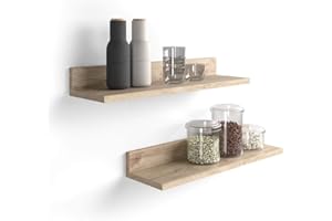 MOBILI FIVER, Paire d'étagères Rachele, 80 cm, Chêne, Made in Italy