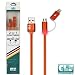 Produktbild 2 in 1 Micro USB & Lightning LadeKabel / Datenkabel mit LED Anzeige flexibel aus Silikon vom deutschen Hersteller-Original CLS Smartphone Verbindungskabel mit HS USB 2.0 transportiert sync Daten & ladet iPhone 6 / 6s / 6Plus /6sPlus/ SE / 5s / 5c / 5 /ab iPad 4 / Samsung Galaxy /Samsung Galaxy Note/ LG / HTC / Nokia /Sony Experia/alle Tablets & Geräte mit Micro-USB-Anschluss auf. 2in1 Micro USB & Lightning Kabel für Apple, Android, Blackberry oder Windows Smartphone.( Orange )