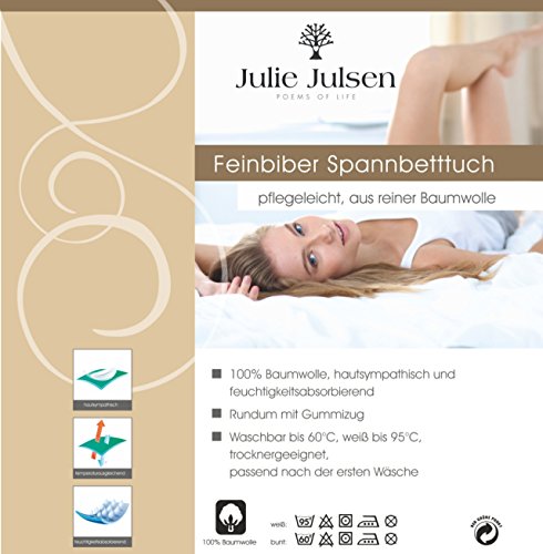 Julie Julsen Feinbiber Premium Spannbettlaken 140 x 200 cm Anthrazit - 3