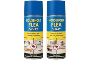 JKG Home Flea Killer Spray 2 Pack (400ml) - Household Flea Spray For The Home | Kills Instantly | Strong Household Treatment For Cat Dog Pet Beds Carpet (200ml each)