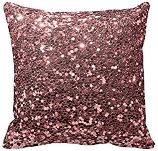 Rose Gold Glitter Throw Pillow Case