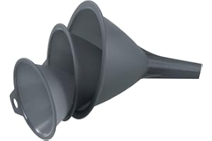 Fackelmann 42700 Lot de 3 entonnoirs, entonnoirs, Entonnoir Plastique, Entonnoir de Cuisine, Plastique, Gris, 8-9-11 cm
