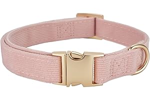 YUDOTE Ultraweiches Hundehalsband natürliche Baumwolle Cord für Mittel Hunde mit empfindlicher Haut,Staubiges Rosa