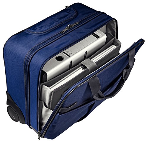 Leitz  Business Softcase Handgep  ck-Trolley  Smart Traveller  17 F  cher  44 x 37 5 x 23 cm  Polyester Metall Leder  Complete  Titan Blau  60590069