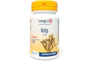 LongLife® Kelp | Integratore di iodio da alga bruna Fucus vesiculosus titolata allo 0,1% | Benessere tiroideo | Metabolismo energetico | 180 compresse | Senza glutine e doping free