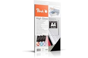 ‎PEACH Peach Rückwände Deckblätter A4, 250 g/m² - 25 Stück - hochglänzend - schwarz - PB100-17