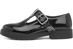 Lilley Womens Black Patent T-Bar Shoe