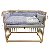 Beistellbett Kinderbett Gitter Himmelbett Babybett Bett Stillbett inkl. 9 tlg. Zubehör - 6