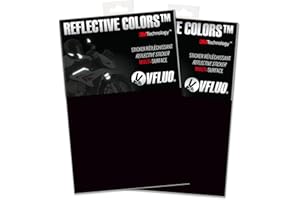 VFLUO 3M REFLECTIVE COLORS, (2 packs) Retro reflective adhesive DIY sheet for Helmet/Motorbike/Scooter/Bike/Multi use, 3M Technology, 10 x 15 cm sheet, Black