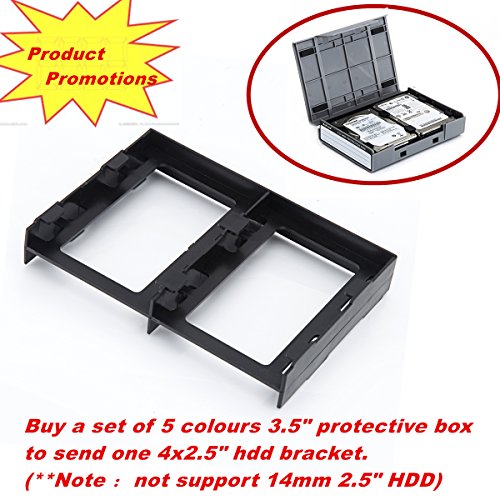 [5 Stück]SISUN® Festplattentasche Schutztasche Schutzbox 3,5″ – Aufbewahrungstasche für 3,5 Zoll Festplatten , HDD Protection case (5x Lila) - 4