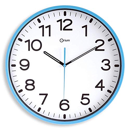 Orium 2116790341 - Reloj silencioso, 30 cm diámetro, color azul