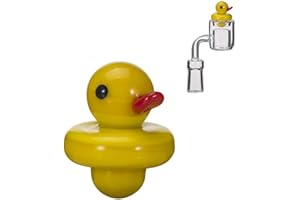 JINNUO Tappo in vetro con bolle di carbonio Tappo in giallo con anatre di carbone per chiodi Bang al quarzo Tubi di vetro per acqua (Giallo)