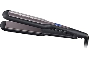 Remington Hair Straightener, Advanced Ceramic coating for Sleek & smooth glide, Wide longer length 110mm floating plates, Digital display, Fast 15 second heat up, Heat proof pouch, Up to 230°C, S5525