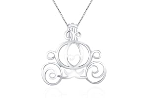 LGSY 925 Sterling Silver Carriage Cage Pendants Crafting Charm for DIY Necklace Bracelet Jewelry Making, Metal