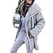 Produktbild URSING Mantel Damen Winter Langarm Kapuzenpullover Strickjacke Hoodies Cardigan Sweater Casual Jacke Mantel Wollmantel Freizeitjacke Outdoorjacke Kapuzenmantel Strickmantel (Grau,S)