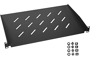 ‎HMF HMF 65499 Fachboden für Serverschrank | 19 Zoll | 1 HE | 300 mm Einbautiefe | Schwarz