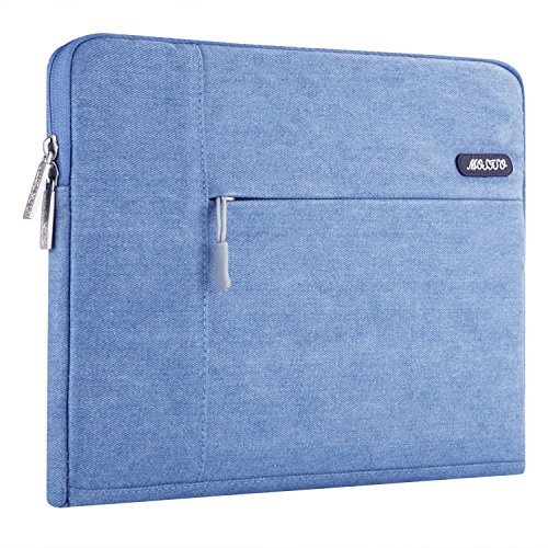 MOSISO Laptop H  lle Sleeve Denim Stoff Tasche f  r 13-13 3 Zoll MacBook Pro  MacBook Air  Notebook Computer  Kompatibel mit iPad Pro 12 9 Zoll  Blau