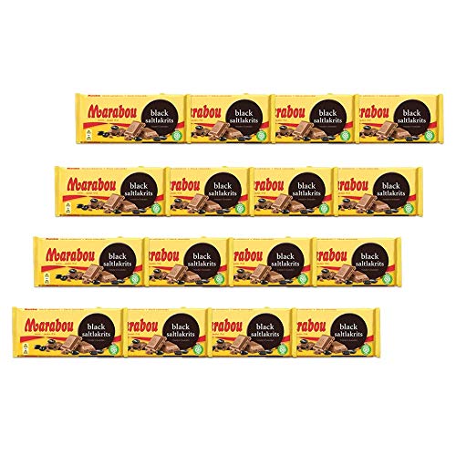 Preisvergleich Produktbild Marabou Salzlakritz Schokolade, 220 g, 16er Pack