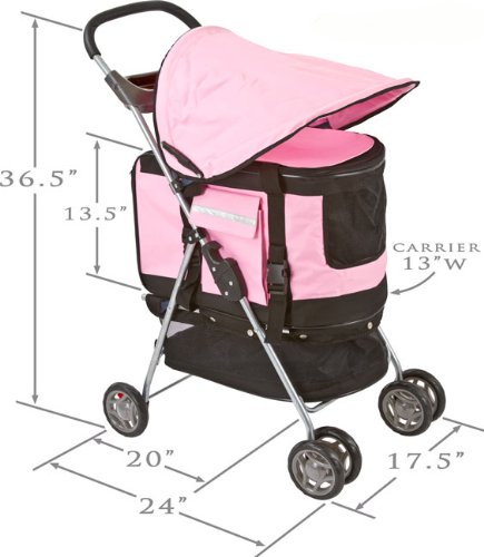 PET-STROLLER-PUSHCHAIR-FOR-PETS-IN-PINK-COLOUR-all-in-one-pet-stroller-pet-carrier-dog-car-seat