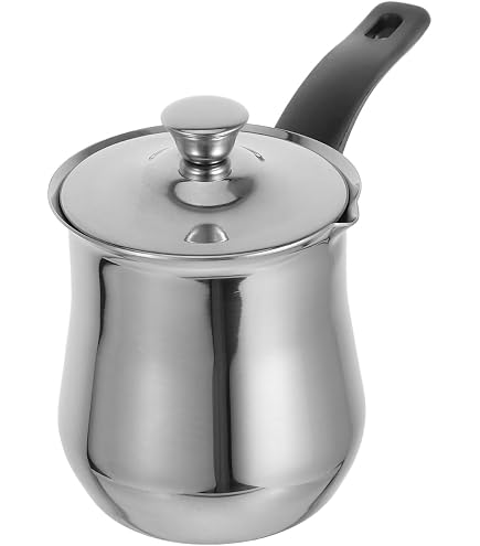 Sonhomay Cafetière Turque Inox 414 Ml - Chauffe-Lait, Chocolat Chaud, Beurre, Thé Sur Induction Et Gaz