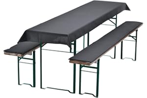 ‎DILUMA DILUMA | Bierbankauflagen Set Anthrazit | 1x Tischdecke 240x90 cm für 220x70 cm Biertische und 2X gepolsterte Bierbankauflage 220x25 cm | Auflagen Set für Bierzeltgarnitur | Gepolstert, ÖkoTex100