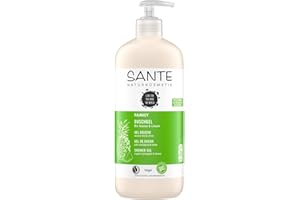 SANTE Naturkosmetik Refreshing Citrus Fragrance Shower Gel Moisturising Shower Care for Smooth Family Size Skin, with Organic