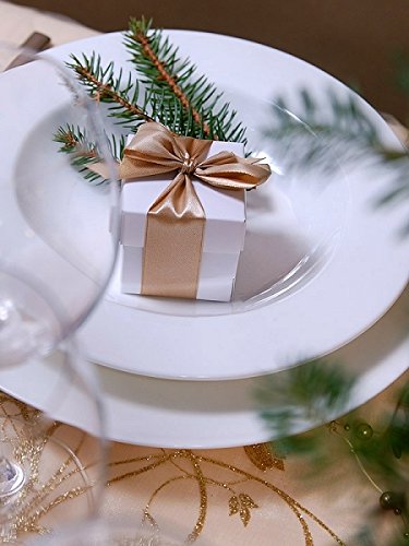 schlichte Geschenkschachteln für Hochzeitsgäste weiß 10 Stück individuell verzierbar Weihnachts – Tischdeko - 3