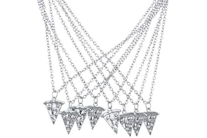 LUX ACCESSORIES BFF Best Friends Forever Pizza Pie Slice Necklace Set (8PC)