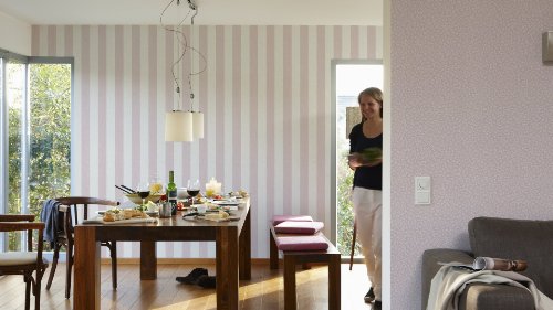 A.S. Création Vliestapete Fleuri Pastel Tapete im Landhaus Stil Blockstreifentapete 10,05 m x 0,53 m creme rosa Made in Germany 919229 9192-29 - 7